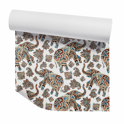 Papier peint Motifs décoratifs d'éléphants indiens