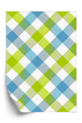 Papier peint Carreaux diagonaux bleu-vert