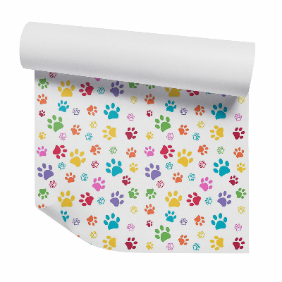 Papier peint Pattes de chien colorées abstrait