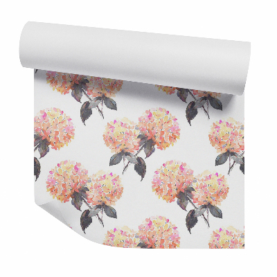 Papier peint Hortensias orange abstrait