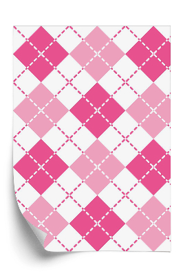 Papier peint Motif en losange rose