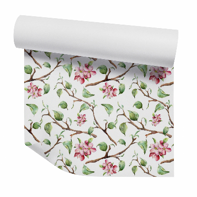 Papier peint Fleurs et branches roses