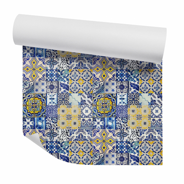 Papier peint Motif décoratif portugais bleu