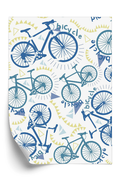 Papier peint Motif abstrait avec des bicyclettes