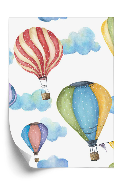 Papier peint Motif d'aquarelle avec ballon de dessin animé