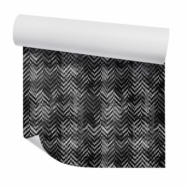 Papier peint Motif gris noir à chevrons