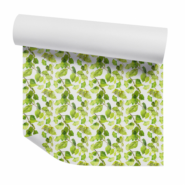 Papier peint Branches vertes avec de grandes feuilles