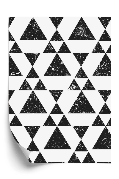 Papier peint Triangles géométriques sur fond noir et blanc