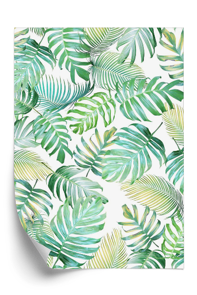 Papier peint Feuilles vertes tropicales