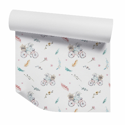 Papier peint Lièvres à bicyclette