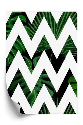 Papier peint Motif tropical en zigzag