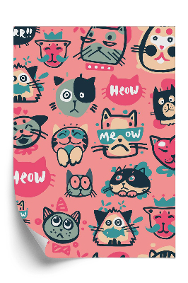 Papier peint Visages de chats hipster