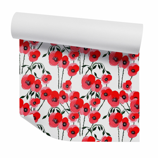 Papier peint Coquelicots peints artistiquement