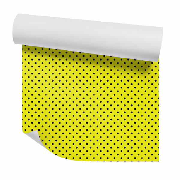 Papier peint Points noirs sur fond jaune