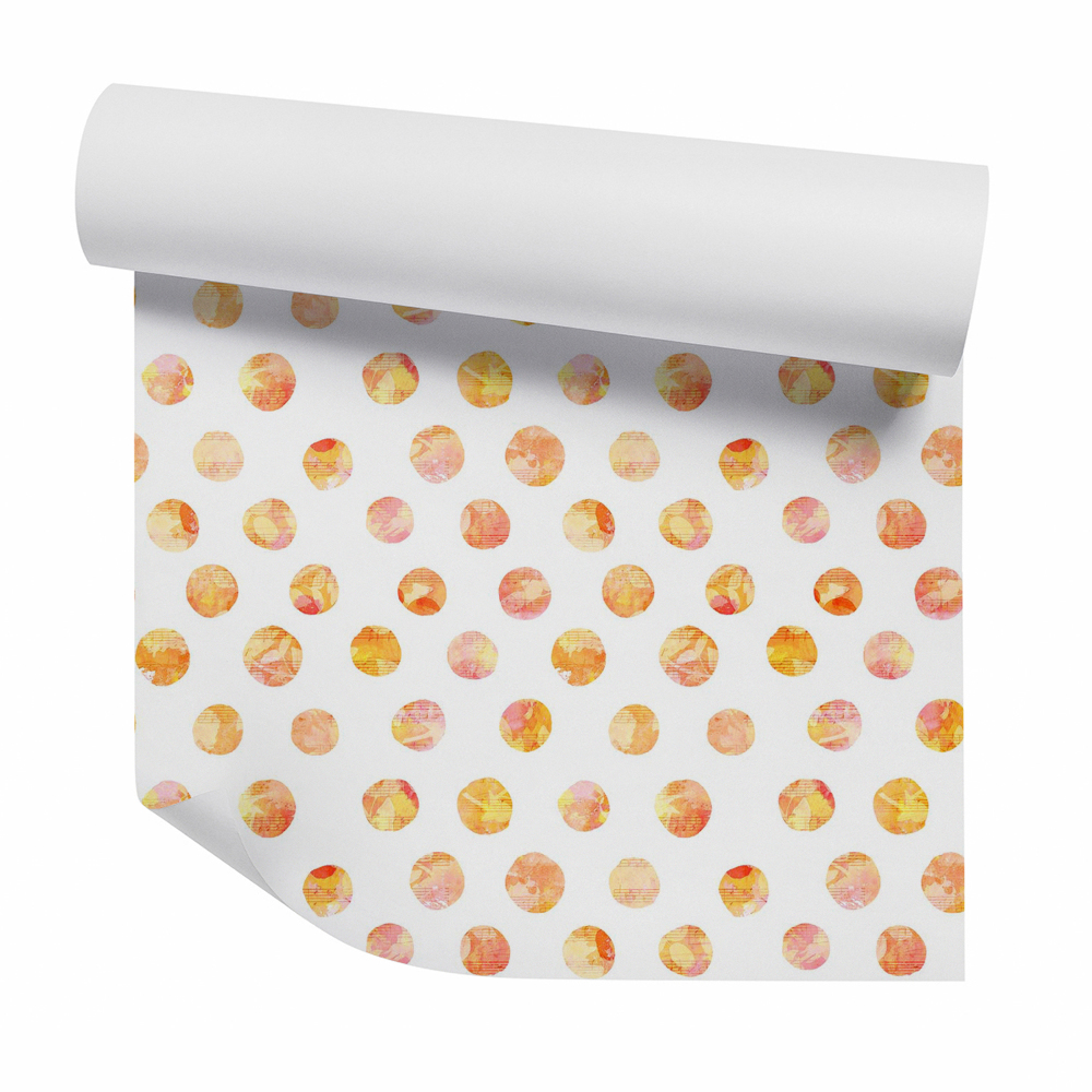 Papier peint Points d'aquarelle orange