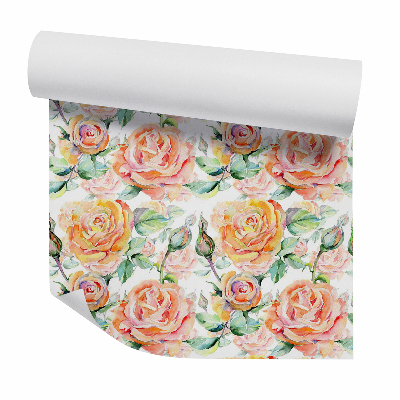 Papier peint Roses jaunes en fleurs