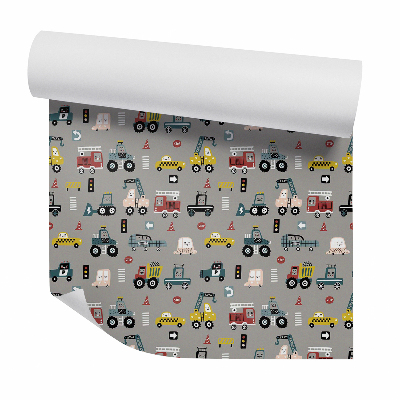 Papier peint Véhicules drôles personnages sombres