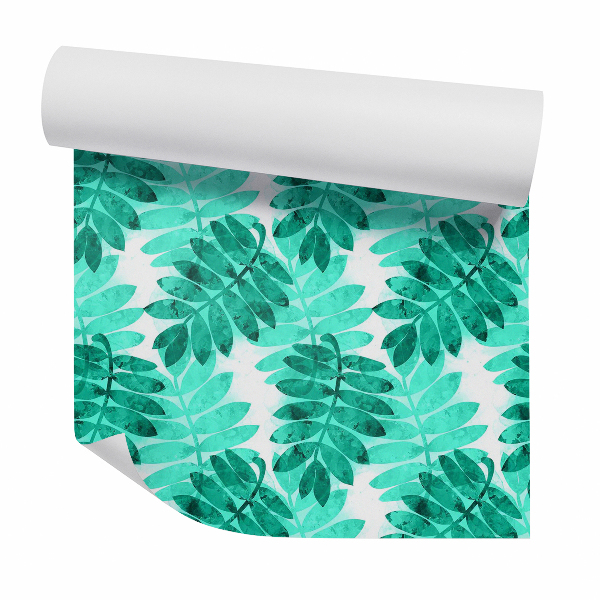 Papier peint Feuilles ornementales vertes