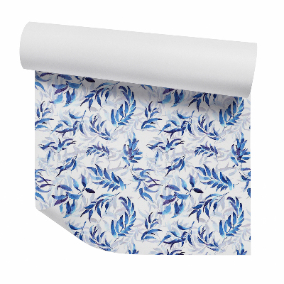 Papier peint Feuilles décoratives bleues