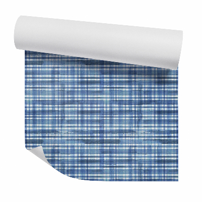 Papier peint Tache décorative à carreaux bleus