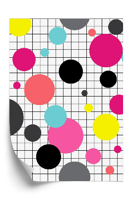 Papier peint Cercles géométriques abstraits sur grille