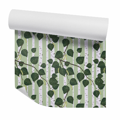 Papier peint Arbres feuilles de bouleau