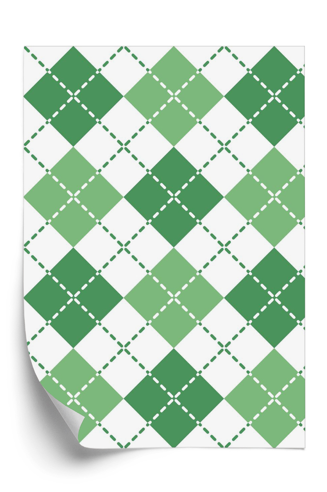 Papier peint Carreaux verts et blancs