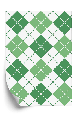 Papier peint Carreaux verts et blancs