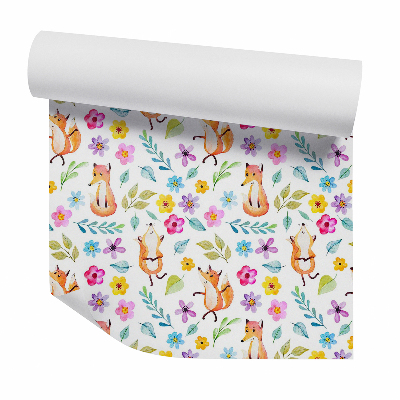 Papier peint Renard décoratif au pastel dans les feuilles