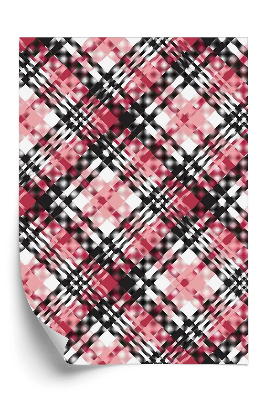 Papier peint Motif à carreaux blancs et roses