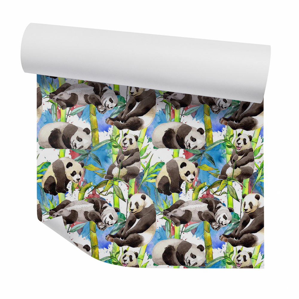 Papier peint Pandas parmi les feuilles