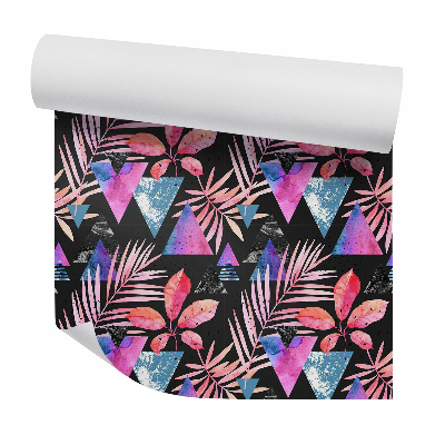 Papier peint Abstraction tropicale décorative rose