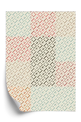 Papier peint Contour de couture à figures géométriques