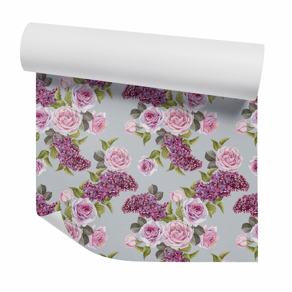 Papier peint Roses lilas abstraites