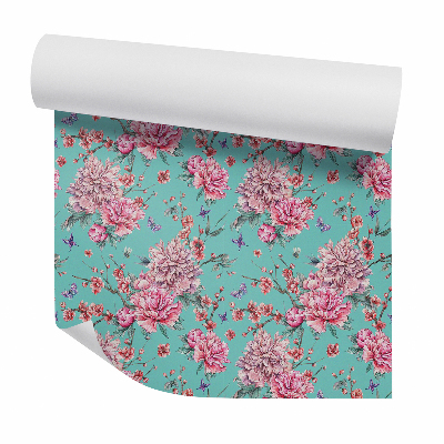 Papier peint Papillons et fleurs sur des branches