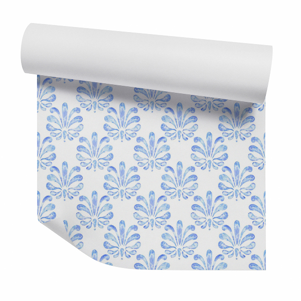 Papier peint Motif floral bleu décoratif