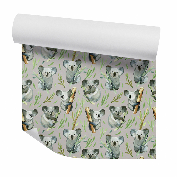 Papier peint Koalas sur fond gris