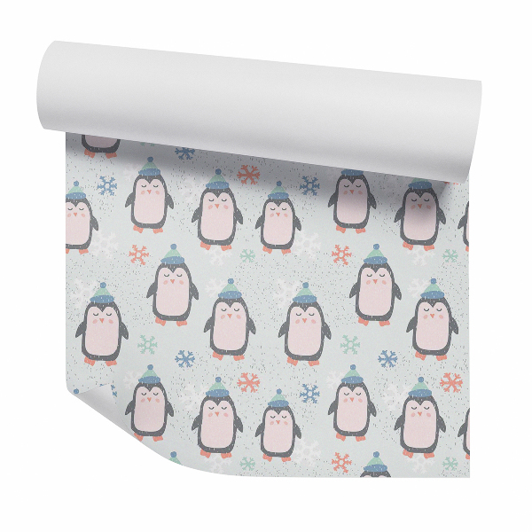 Papier peint Mignons pingouins en casquette