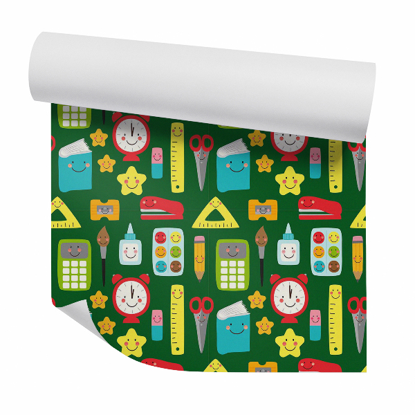 Papier peint Fournitures scolaires joyeuses