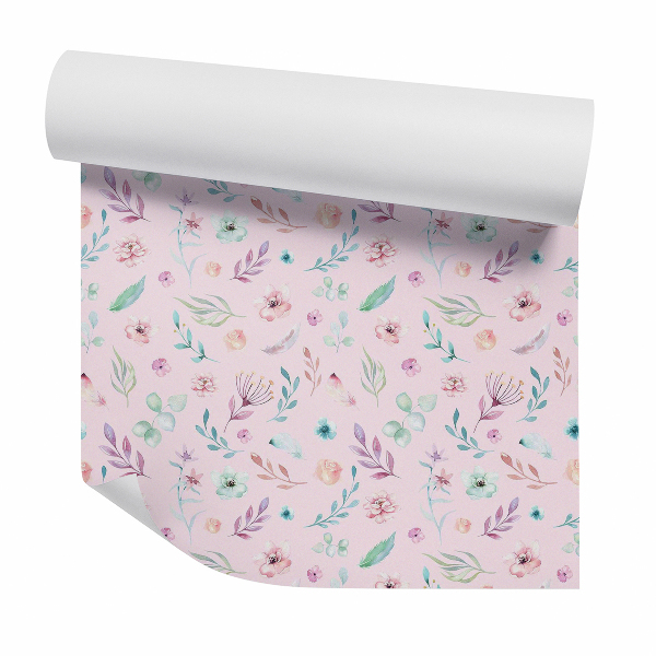 Papier peint Motif floral rose