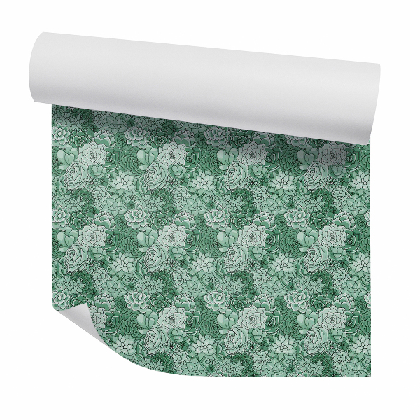 Papier peint Motif floral vert décoratif