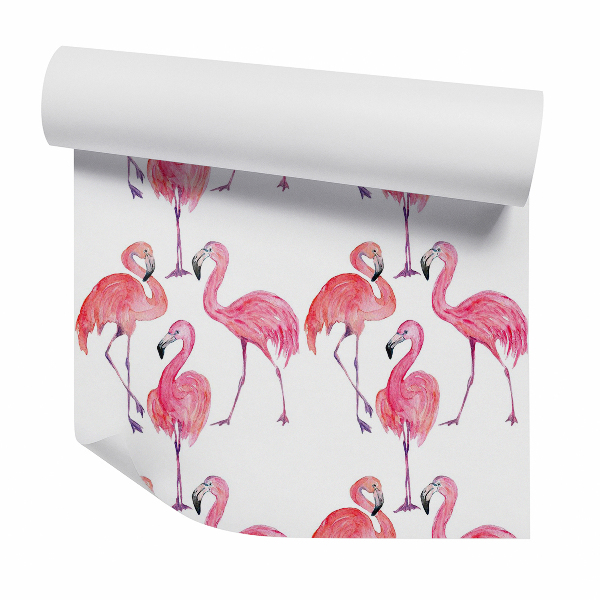 Papier peint Flamants roses debout et fiers