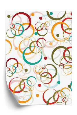 Papier peint Motif rétro de cercles et de points