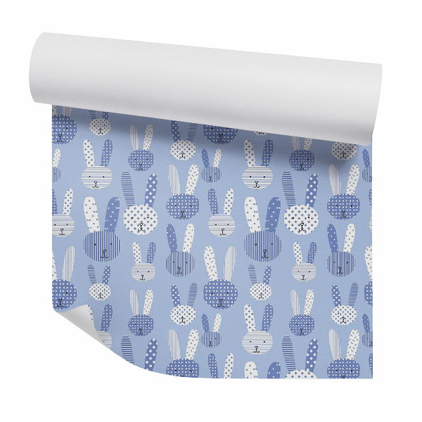 Papier peint Motif lapin bleu