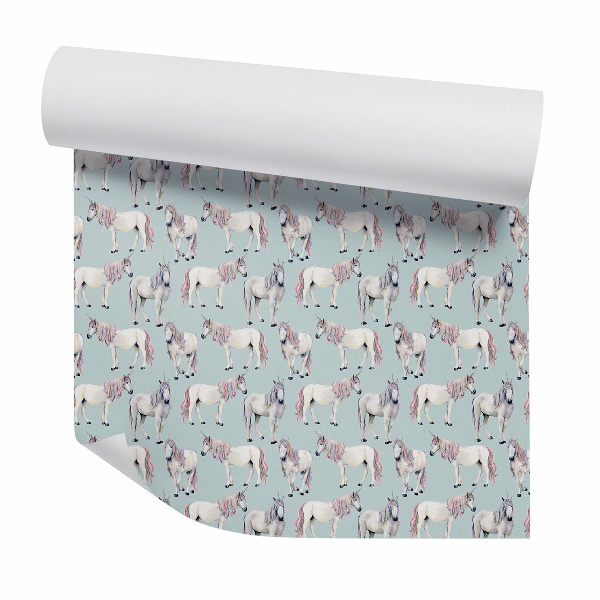 Papier peint Motif dense de licornes