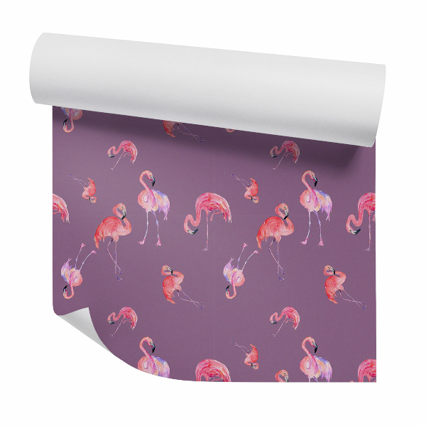 Papier peint Flamants roses abstraits inversés