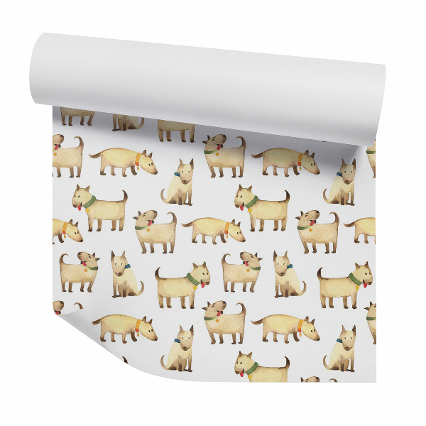 Papier peint Cornouillers curieux fond blanc