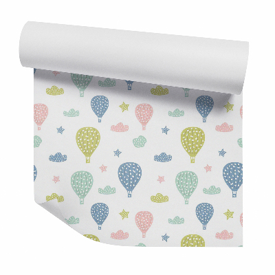 Papier peint Ballons et nuages pastel