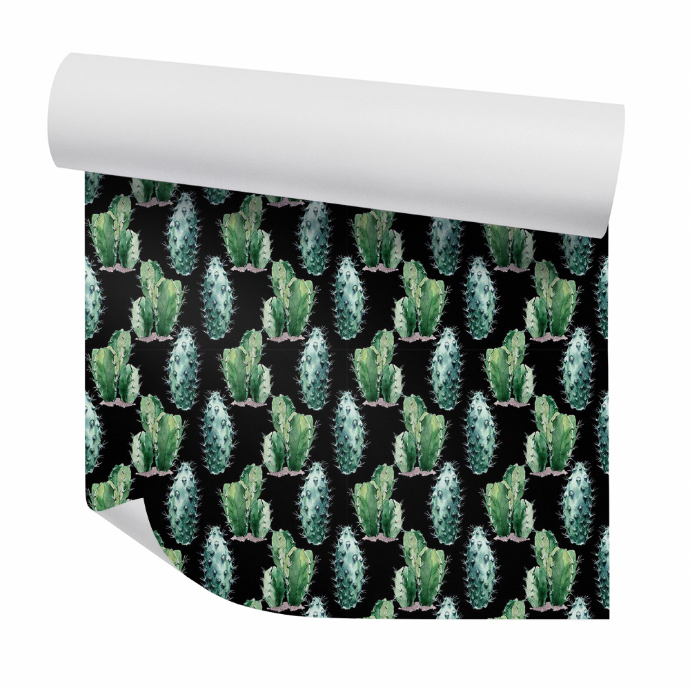 Papier peint Cactus sauvage sur fond noir