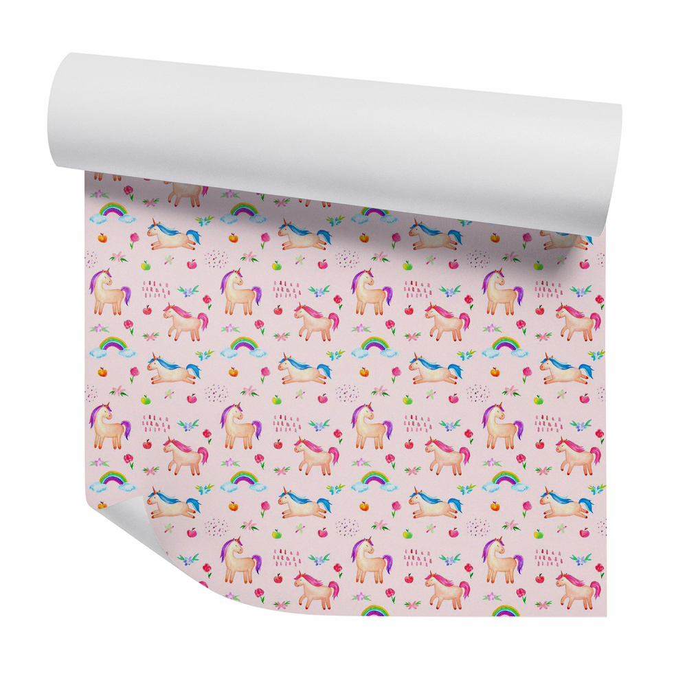 Papier peint Licornes arc-en-ciel fond clair